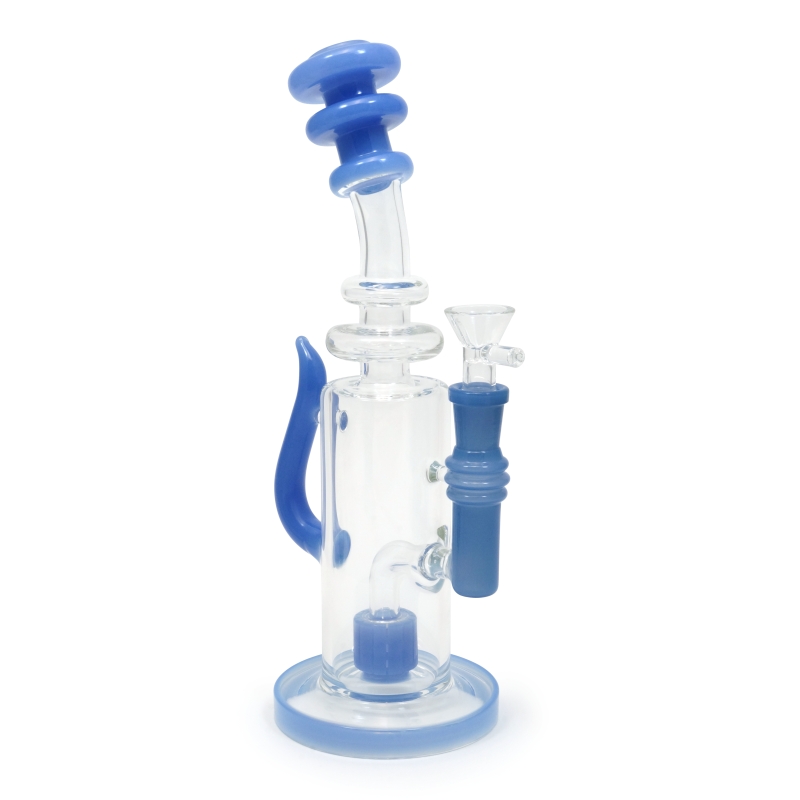 Bong De Cristal 29Cm Bubbler Drum Con Percolador Azul