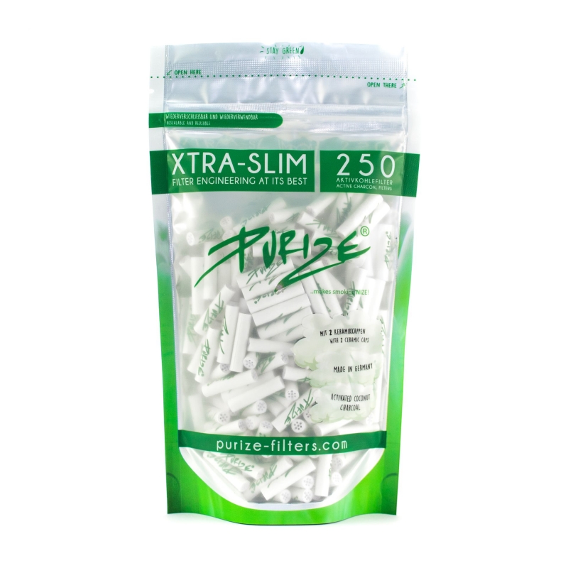 Filtros Purize Xtra Slim (250 Uds / Bolsa) Blanco