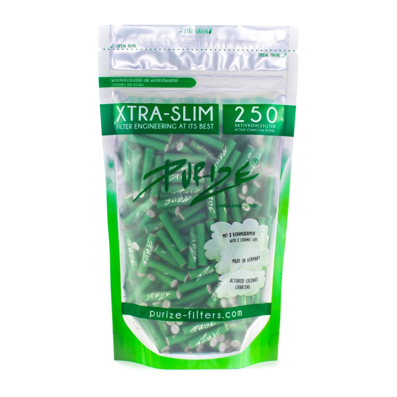 Filtros Purize Xtra Slim (250 Uds / Bolsa) Verde